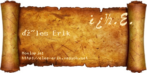 Éles Erik névjegykártya